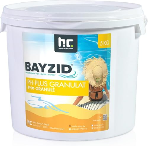 Höfer Chemie 2 x 5 kg pH Plus Granulat BAYZID (pH-Heber) sorgt für eine schnelle und zuverlässige Anhebung des pH-Werts in Pool und Schwimmbad