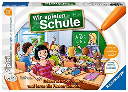 Ravensburger tiptoi Spiel_00733_Wir Spielen Schule_Spiel ab 5 Jahren für 1-4 Spieler, Erlebe interaktiv einen kompletten Schultag
