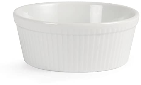 Olympia Porcelain Round Pie Dishes 53x134mm, Pack of 6, 53X 134X 134mm | Super vitrified bodies prevent thermal shock, easily moving from freezers directly into commercial ovens and dishwashers.