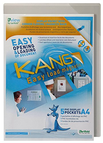 Tarifold 5 x Sichttafel Kang Easy Load A4 magnetisch mit Magnetverschluss 5 Stück