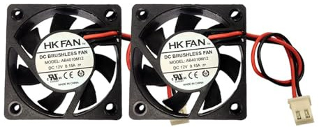2-Pack 40 mm x 40 mm x 10 mm 4010 12 V bürstenloser Gleichstrom-Kühlventilator mit Kugellager Lüfter, 2-pin