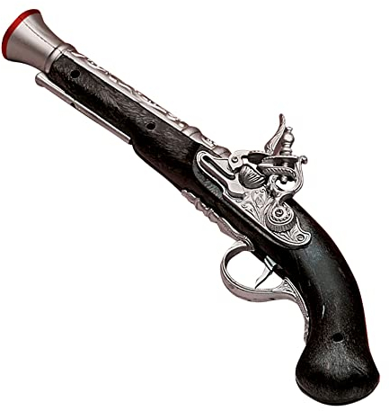 W WIDMANN MILANO Party Fashion 3085P - Antica pistola da pirata, accessorio per costume, nera