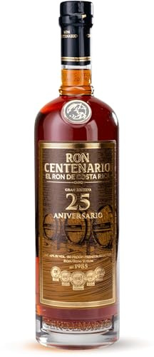Ron Centenario Gran Reserva 25 Aniversario | Hergestellt im Solera-Verfahren und liebevoller Handarbeit | Ausgezeichnet mit der Silbermedaille beim German Rum Award |700ml