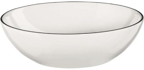 ASA 1908113 LIGNE Schale - ligne noire - Bone China Porzellan Ø 15,5 cm Höhe 5 cm, Weiß