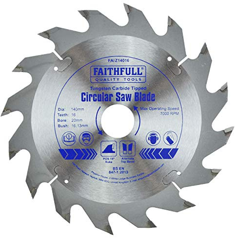 Faithfull FAIZ14016 TCT Circular Saw Blade 140 mm x 20 mm Bore x 16 Teeth