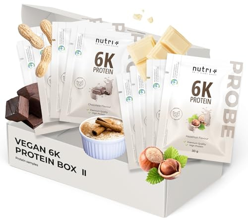 Nutri+ 6k Protein Powder Set - Paquete de Muestras (8x 30g) - Paquete de Muestra de Proteínas en Polvo - 6k Pruebas - en varios Sabores