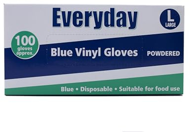 Everyday Blue Vinyl Gloves, Powder Free, Medium, 100 Gloves