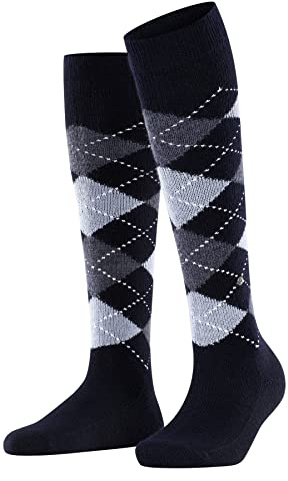 Burlington Damen Kniestrümpfe Whitby W Kh weich und warm lang gemustert 1 Paar, Blau Marine 6120, 36-41