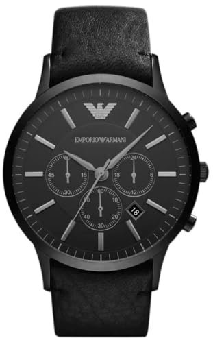 Emporio Armani Men's Chronograph Quartz Watch with Leather Strap AR2461