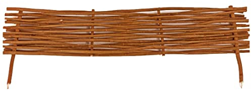 Beeteinfassung Tegernsee mit 100 x 20cm aus Weide - mit Erdspieße ca. 15cm - Rasen Beetbegrenzung Natur 20 cm hoch zum Stecken