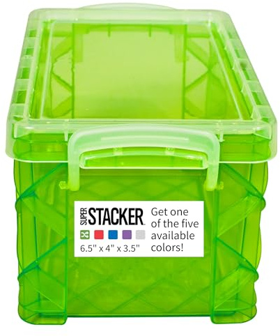 Super Stacker - Caja de tarjetas de índice de 3 x 5 pulgadas, caja de archivos, soporte para notas, soporte para tarjetas de índice, almacenamiento de cajas de fotos, perfecto para tarjetas de índice
