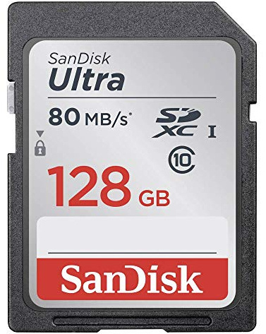 SanDisk Ultra 128 GB SDXC Class 10 Memory Card up to 80 Mbps