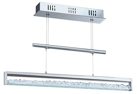 EGLO LED Kristall Pendellampe Cardito 1, 1 flammige Pendelleuchte | Hängeleuchte aus Aluminium, Stahl, Farbe: Chrom, Glas: Kristalle klar, touch dimmbar, Weißtöne einstellbar, höhenverstellbar