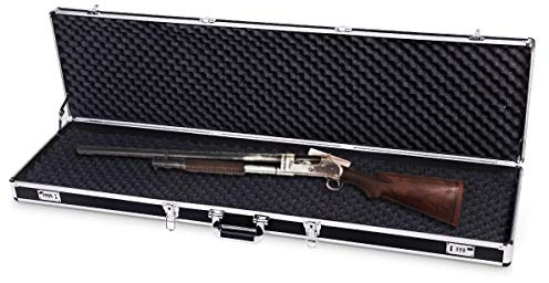 COSTWAY Waffenkoffer Pistolenkoffer Munitionskoffer Gewehrkoffer Jagdkoffer Flintenkoffer Alukoffer Waffe Langwaffe Koffer 134x35x12cm Aluminiumlegierung abschließbar