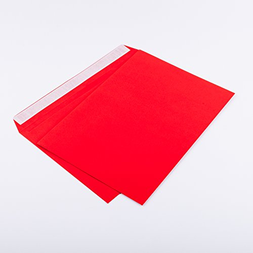 Briefumschläge DIN C5 162 x 229 mm rot 120g/m² ohne Fenster haftklebend (306A)(100)