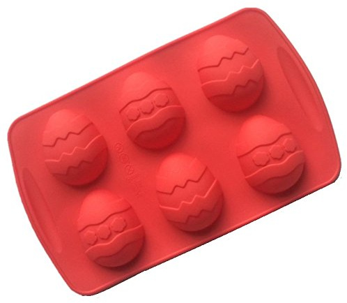 Vancgoods 3D Medium Size Easter Eggs Soap Mold Mould Non-Stick Muffin Cupcake Pan Silicone Jelly Polymer Clay Craft Art DIY Mold