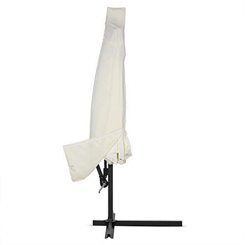 Deuba Housse de Protection pour Parasol Ø3m Beige bâche de Protection en Polyester résistant avec Fermeture éclair