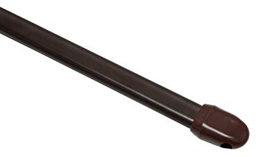 GARDINIA Vitragestange flachoval, Ausziehbar, Gardinenstange, Metall/Kunststoff, Braun, 100-160 cm, 2 Stück