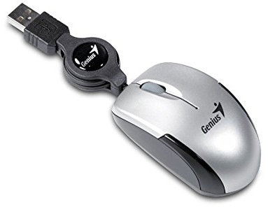 GENIUS Micro Traveler - Ratón, USB, con Cables, Óptico, 1200 dpi, Windows Vista/XP/2000 Mac OS X+, Plateado