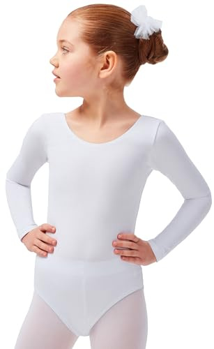 tanzmuster Ballettanzug Mädchen Langarm - Lilly - (Größe 92-170) aus Baumwolle, Ballettbody Kinder Ballett Trikot