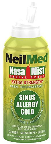 NeilMed NasaMist Hypertonic Extra Strength Saline Spray,Green 4.5 fl oz (Pack of 1)