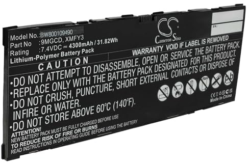 vhbw batteria compatibile con Dell Venue T06G, 11 Pro 5130 notebook (4300mAh, 7,4V, Li-Poly)