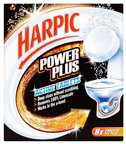 Harpic Powerplus Active Tablets, Original Scent, Pack 10 x 8 Tablets, Deep Clean Without Scrubbing, Removes 100% Limescale, Toilet Cleaner