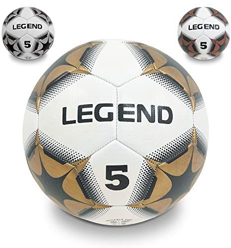 Mondo Toys - Pallone da Calcio cucito LEGEND - size 5 - 400 g - Multicolore - 13712