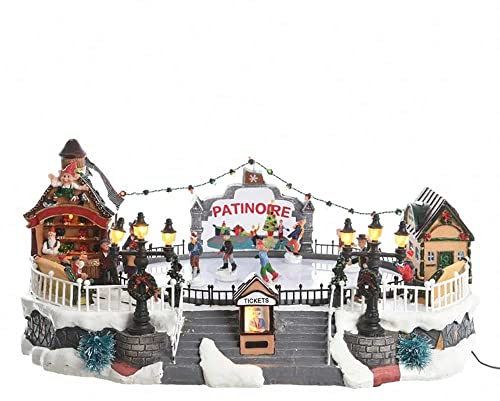 Feeric Lights et Christmas - Village de noël patinoire animé/Musical 24 LED + transfo