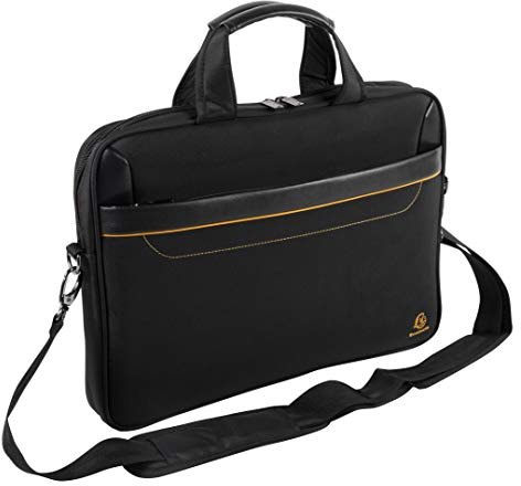 Exacompta 17434E Premium Laptop-Umhängetasche Exactive mit vielen Innentaschen wasserabweisend, passend für Laptops bis zu 15,6’’ ideal für Schule, Uni und Arbeit, schwarz