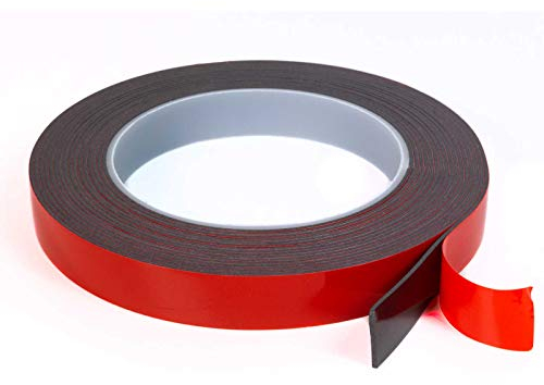 3M doppelseitiges Klebeband extra stark klebend schwarz Auto Spiegel Montage Klebestreifen Klebepads Kleber Klebepunkte Ronden 15mm x 5m 1 Rolle