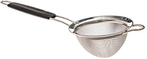 LiveFresh Fine Mesh Stainless Steel Mini Tea Strainer with Non Slip Handle - 3 inch - Ideal Size for Straining Teas and Cocktails or Sifting Flour, Sugar, Spices, and Herbs
