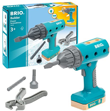 BRIO Builder, Destornillador Eléctrico 34600, Juguete de Construcción y de Roles Educativo para Niños a Partir de 3 Años