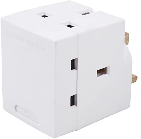 PRO-ELEC PELB1974 3 Way Socket Adapter, 13Amp, White - Power Hub
