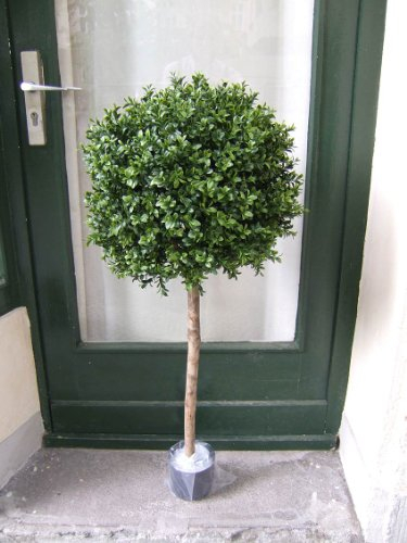 Licht & Grün exclusive Kunstpflanzen Künstlicher Buchsbaum Kugel, 1.10m x 40cm, UV-beständig, für den geschützten Außenbereich