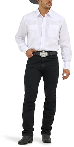 Wrangler Mens Silver Edition Slim Fit Jeans, Black, 34W x 32L US