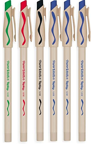 Paper Mate Replay Max - Penna a sfera cancellabile, confezione da 6, colori assortiti