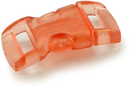 Ganzoo Klickverschluss Kunststoff, 20 Stück, 3/8 Zoll, 10mm Gurtmaß, 30mm x 15mm, Steckschließer, Schnalle, Paracord 550 Armband, Rucksackverschluss, DIY Projekte, orange transparent