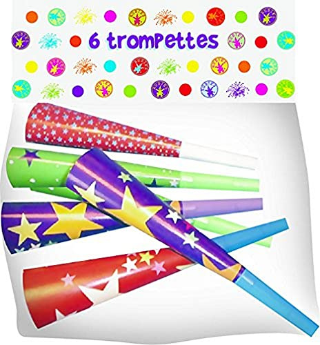 Non Concerne Rubie's - Kit de fête, 6 trompettes en Carton- 440292