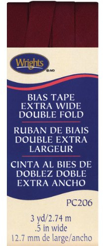 Wright Products Wrights 117-206-2303 Double Fold Bias Tape, 1/2 by 3-Yard, Ox Blood
