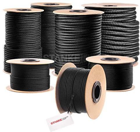Seilwerk STANKE Corda polipropilene nero 2mm - 10m | Spago per orto, per tende, da campeggio | Corda resistente per esterno ai raggi UV