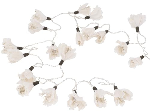 Lotus Blüten LED Lichterkette mit 20 stimmungsvollen Blüten, Blüte weiß | Durchmesser: ca. 6 cm, Gesamtlänge: 3,5 m, Papierblüten für Dekoration