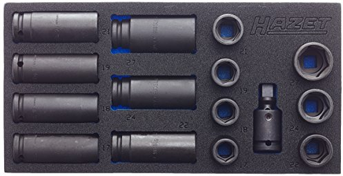 Hazet Steckschlüssel-Satz, Vierkant hohl 12,5 mm, Außen-Sechskant-Tractionsprofil, 1 Stück, 163-463/15