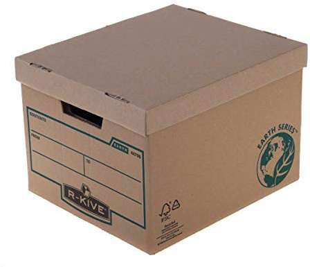 BANKERS BOX Archivbox Standard, Earth Series 100% recycelt, doppelter Boden und Trageseiten, für Ringbücher und 80mm Archivschachteln, Pack mit 10 Stück