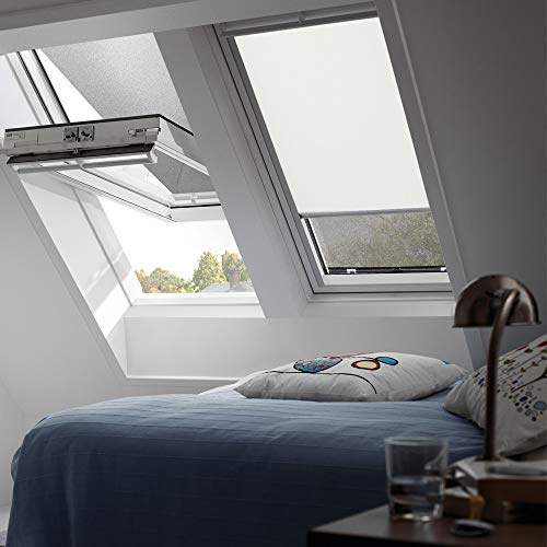 Original VELUX Hitzeschutz-Set Nacht Verdunkelungsrollo + Markise DOP P08 1085 / Beige passgenau für GGL GPL GHL GTL P08 und 408 mit Aluminium Führungsschienen // DOP P08 1085S