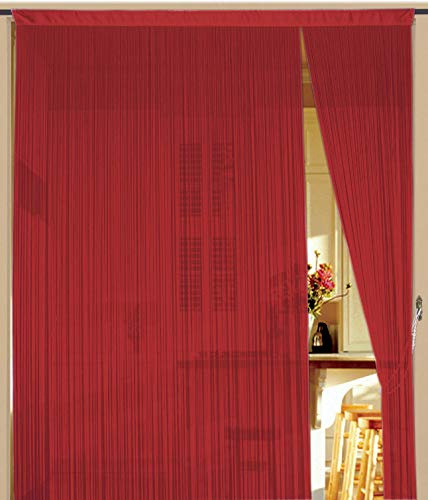 Kaikoon Fadenvorhang Rot 150 cm x 300 cm (BxH) Raumteiler & Türvorhang