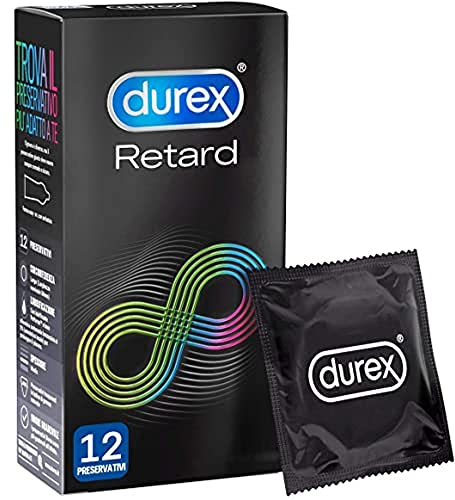 Durex Settebello Lunga Durata, Preservativo Ritardante per Lui, Vestibilità Regular, 12 Profilattici Lubrificati