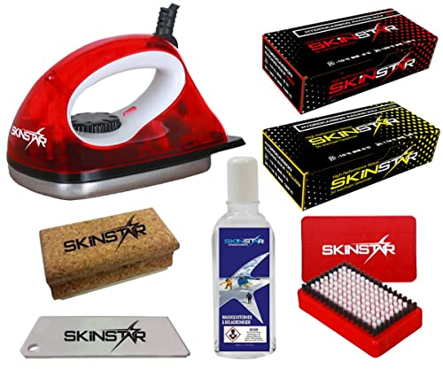 Skin Star Starter de ski de cire de cire, fer de cire brosse Hydro Carbon 7 pièces
