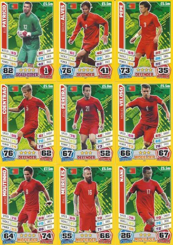 Match Attax England World Cup 2014 Portugal Base Card Team Set (11 Cards)