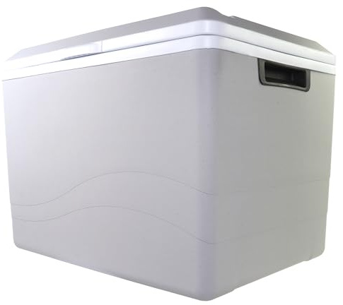 Koolatron Iceless 12V Electric Cool Box, 34L Portable Cooler/Warmer Car Refrigerator Fridge, DC Power Cord, Grey/White, Travel, Camping, Trucking, Made in North America